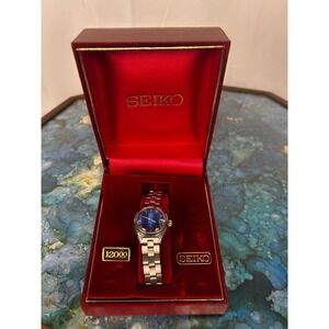 Vintage Seiko Automatic 17J 5246-6020 Blue Dial Women's  Watch w/ Box